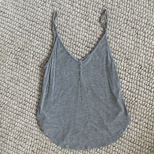 Free People Gray Ribbed V-Neck Women's Tank Top